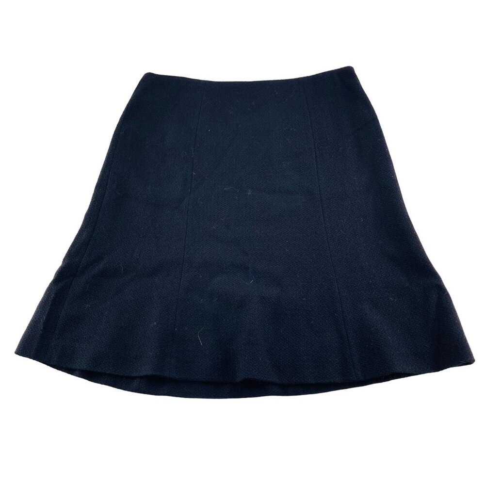 Ann Taylor Womens A-Line Black Skirt Size Large Wool Blend‎